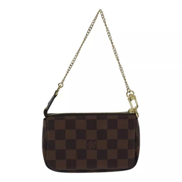 LOUIS VUITTON Damier Ebene Mini Pochette Accessoires Pouch N58009 LV Auth ac3267 - Picture 3 of 15